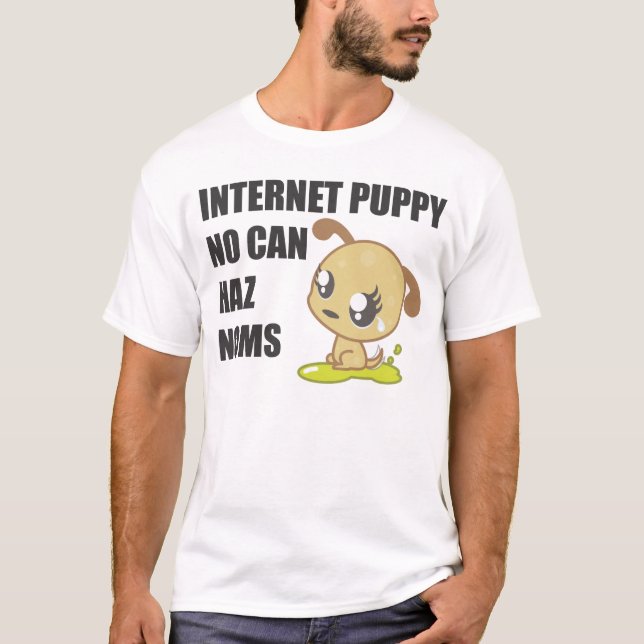 Camiseta Filhote de cachorro do Internet - luz (Frente)