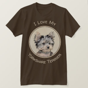 Camiseta Filhote de cachorro do yorkshire terrier que pinta