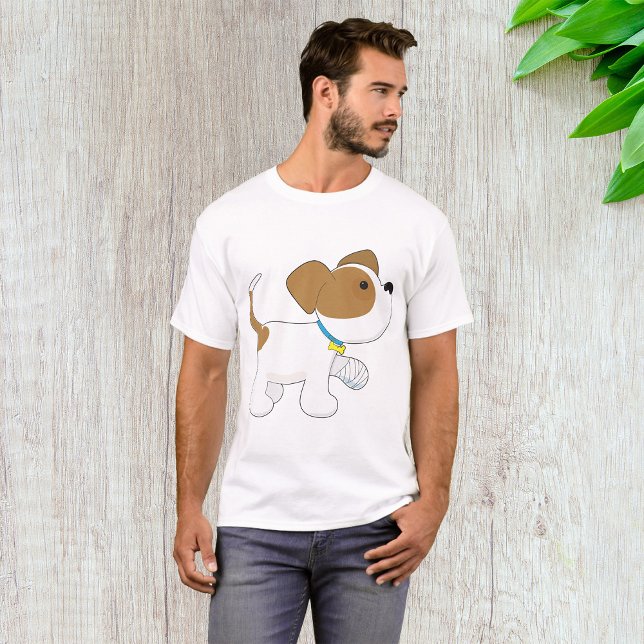 Camiseta Filhote de Cachorro Ferido com Pata Enfaixada (Criador carregado)