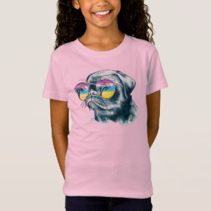 Camiseta Filhote de cachorro tropical da aguarela