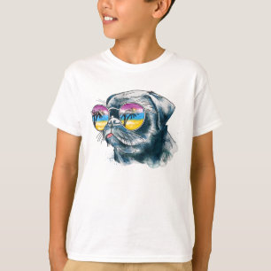 Camiseta Filhote de cachorro tropical da aguarela