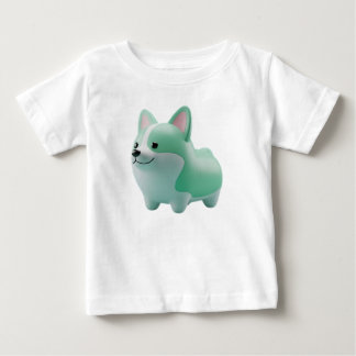 Camiseta Filhote de Corgi Estilizado em Verde Menta 3D Fofo
