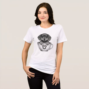 Camiseta Filhote de Dachshund Xícara de Chá