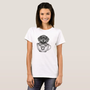 Camiseta Filhote de Dachshund Xícara de Chá