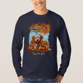 Camiseta Filhote de Goldendoodle Outono