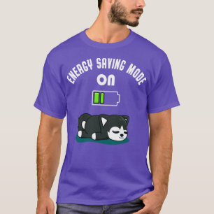 Camiseta Filhote de Husky Fofo Bateria Baixa Energia Cão Ca