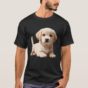 Camiseta Filhote de Labrador deitado cauda aparecendo retrô