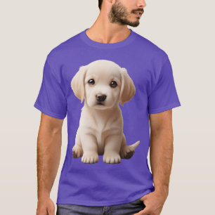 Camiseta Filhote de Labrador sentado mostrando o rabo retrô