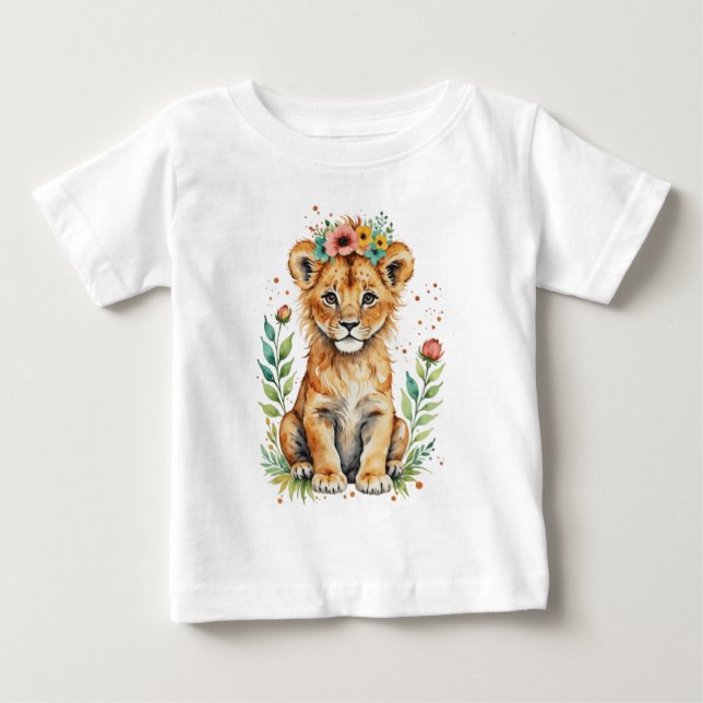 Camiseta Filhote de leão fofo (Frente)