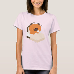 Camiseta Filhote de Pastor Alemão Cansado e Fofo