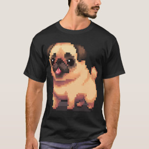 Camiseta Filhote de Pug bege fofo - Pixel art