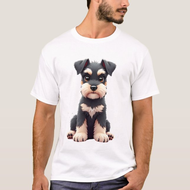Camiseta Filhote de Schnauzer Miniatura (2) (Frente)