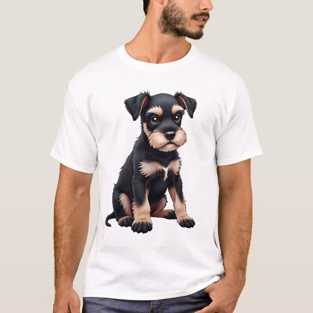Camiseta Filhote de Schnauzer Miniatura (3) (Frente)