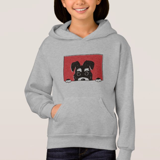 Camiseta Filhote de Schnauzer Miniatura Preto Fofo (Frente)
