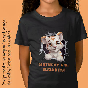 Camiseta Filhote de tigre fofo e adorável espiando de dentr