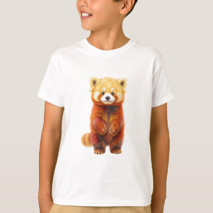 Camiseta Filhotes Adoráveis de Panda Vermelho em Pé