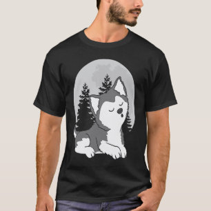 Camiseta Filhotes de Husky Siberiano Uivando Cachorro 1