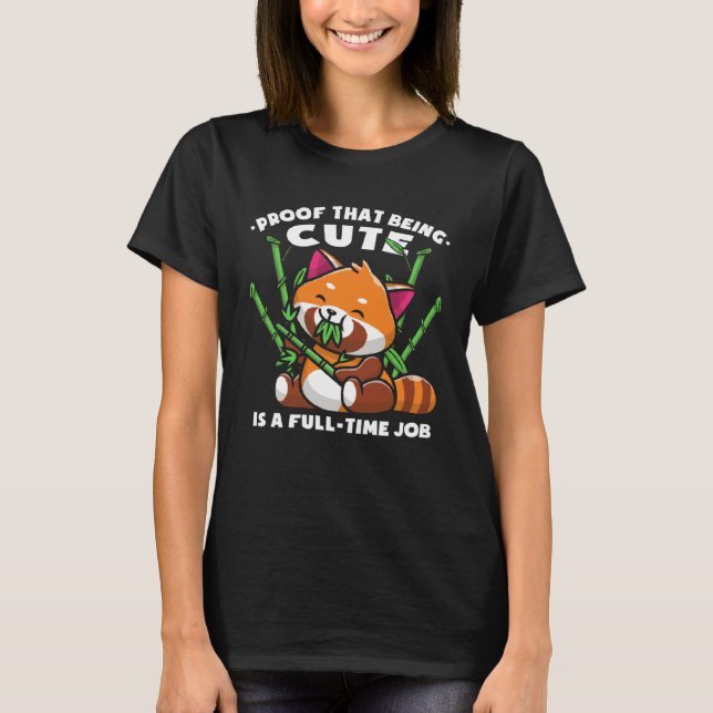 Camiseta Filhotes de Panda Vermelho Fofos (Frente)