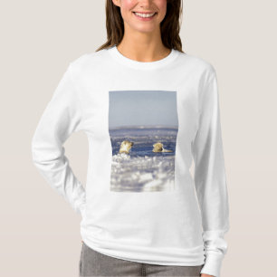 Camiseta Filhotes de urso polar que jogam no gelo de bloco