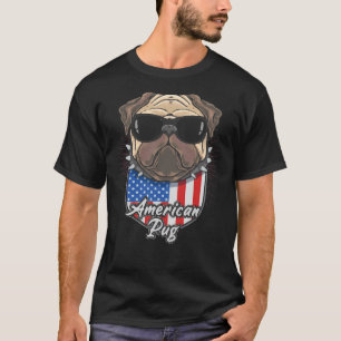 Camiseta Filhotes engraçados de Pug American Pitbull