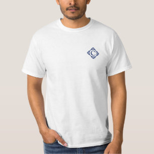 Camiseta Filigree Framed Monogramas em azul Marinho