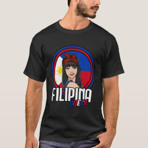 Camiseta Filipina Rainha Filipina Bandeira Filipinas Pilipi