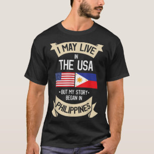 Camiseta Filipinas: bandeira americana EUA Filipino Roots G