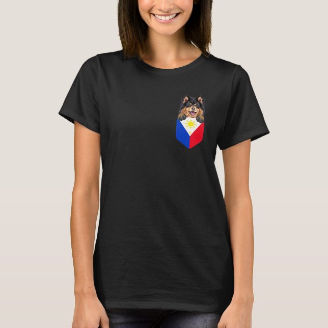 Camiseta Filipinas: Bandeira Do Cão De Lapão Finlandês No B (Frente)