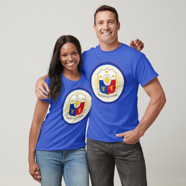 Camiseta Filipinas Casaco de Forma do Círculo de Armas (Unissex)