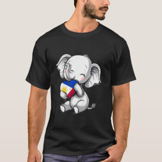 Camiseta Filipinas Coração de Elefante Fofo Orgulho Pilipin