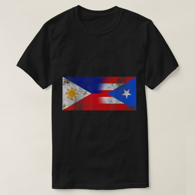 Camiseta Filipinas e Bandeira Porto-Riquenha (Frente do Design)