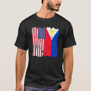 Camiseta Filipinas EUA Flag Filipino American Lovipip