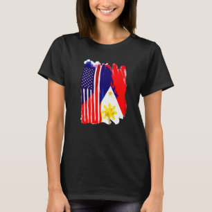 Camiseta Filipinas EUA Sinalizador Half American Half Filip