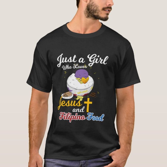Camiseta Filipinas Filipina Girl ama Jesus Filipino Foo (Frente)