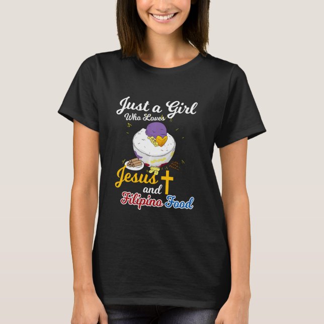 Camiseta Filipinas Filipina Girl ama Jesus Filipino Foo (Frente)
