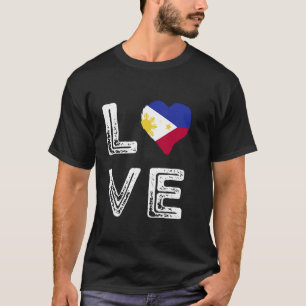 Camiseta Filipinas Flag Love Heart Filipino Roots Heritag