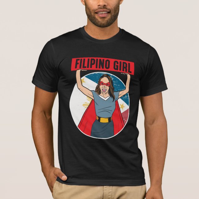 Camiseta Filipinas: Garota orgulhosa Pinoy Filipina orgulho (Frente)