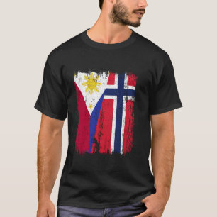 Camiseta Filipinas Noruega Meia Bandeira Filipino Norueguês