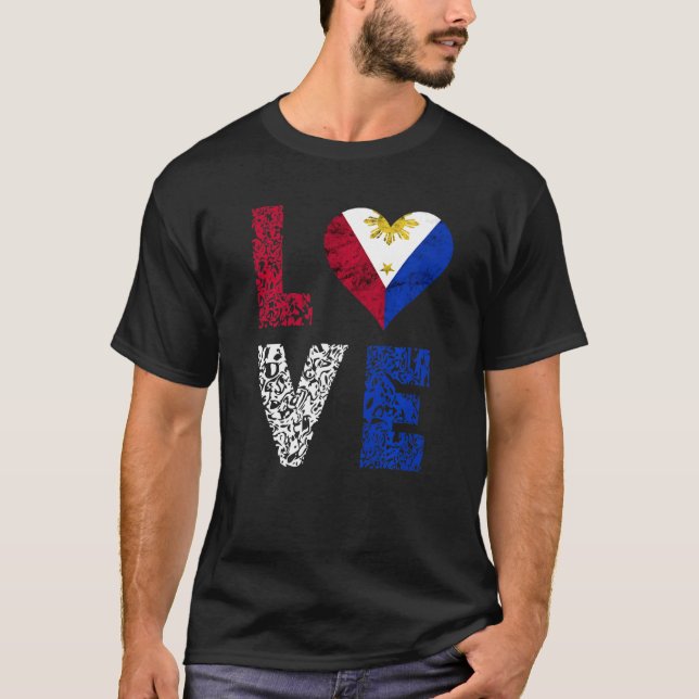 Camiseta Filipinas Pinoy Love Pride Filipino F (Frente)