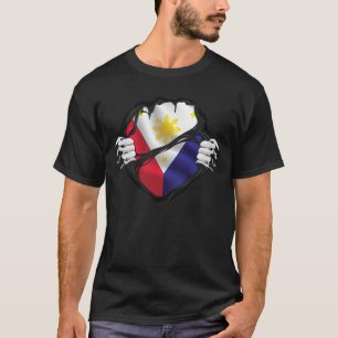 Camiseta Filipinas Pura Roots Flag Black
