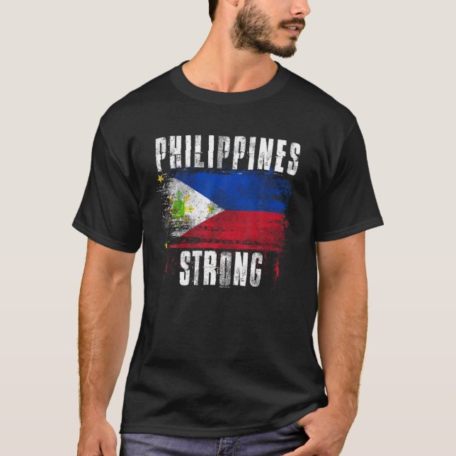 Camiseta Filipinas: Sinalizador de forte sofrimento Filipin (Frente)