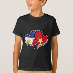 Camiseta Filipinas Vietnam Flag Heart Half Filipino Half
