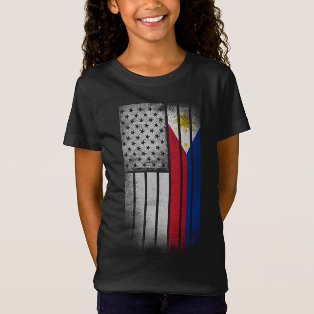 Camiseta Filipino American Flag Filipino Flag (Frente)