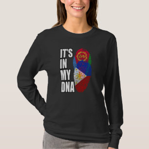 Camiseta Filipino E Eritreu Misturam Bandeira do DNA da Her