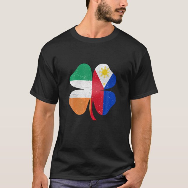 Camiseta Filipino Irish Shamrock Filipinas Rua Irlanda Pa. (Frente)