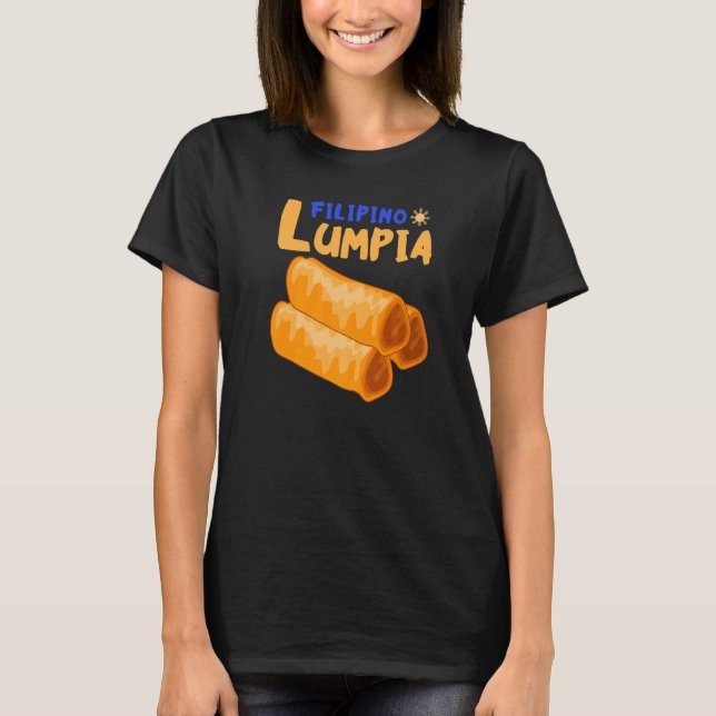 Camiseta Filipino Lumpia Filipinas Bandeira Comida das Fili (Frente)