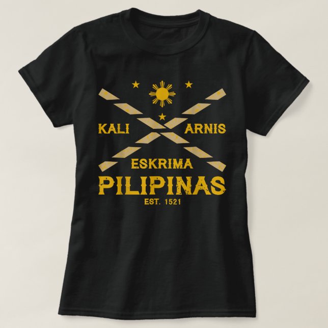 Camiseta Filipino Martial Art Eskrima Kali Arnis (Frente do Design)