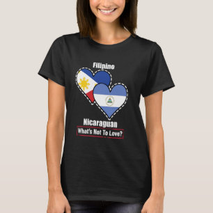 Camiseta Filipino Nicarágua Sinais de coração O que não ama