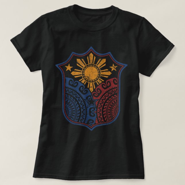 Camiseta Filipino Pinoy Pride Mandala Tribal Philipp (Frente do Design)