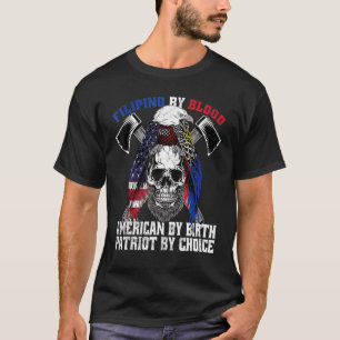 Camiseta Filipino Por Blood American Por Nascimento Patriot